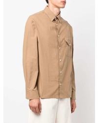 Chemise à manches longues marron clair Jacquemus