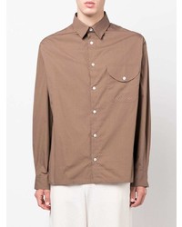 Chemise à manches longues marron clair Jacquemus