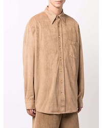 Chemise à manches longues marron clair Acne Studios