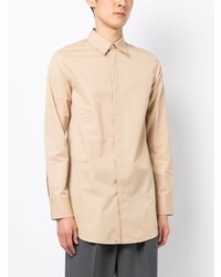 Chemise à manches longues marron clair Jil Sander