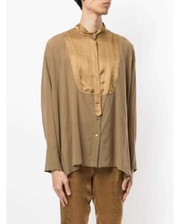 Chemise à manches longues marron clair Ann Demeulemeester