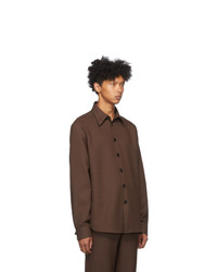 Chemise à manches longues marron foncé Gucci