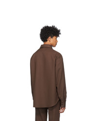 Chemise à manches longues marron foncé Gucci