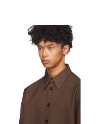 Chemise à manches longues marron foncé Gucci