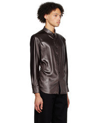 Chemise à manches longues marron foncé Eckhaus Latta