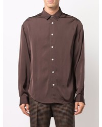 Chemise à manches longues marron foncé Jacquemus