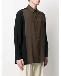 Chemise à manches longues marron foncé Loewe