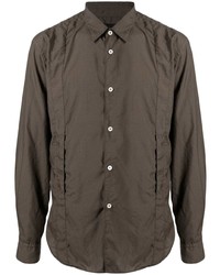 Chemise à manches longues marron foncé Comme des Garcons Homme Deux