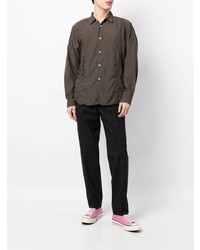 Chemise à manches longues marron foncé Comme des Garcons Homme Deux