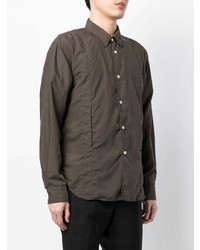 Chemise à manches longues marron foncé Comme des Garcons Homme Deux