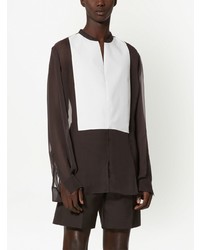 Chemise à manches longues marron foncé Valentino