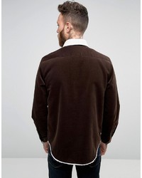 Chemise à manches longues marron foncé Asos