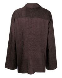 Chemise à manches longues marron foncé Filippa K