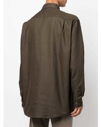 Chemise à manches longues marron foncé Acne Studios