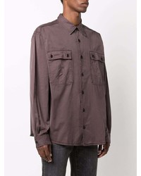 Chemise à manches longues marron foncé Diesel