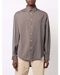 Chemise à manches longues marron foncé Jacquemus