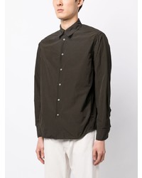 Chemise à manches longues marron foncé Aspesi