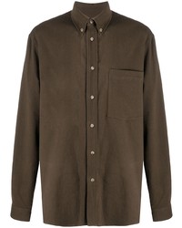 Chemise à manches longues marron foncé Nanushka