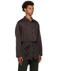 Chemise à manches longues marron foncé Dries Van Noten