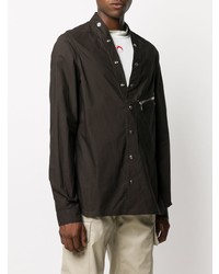 Chemise à manches longues marron foncé Rick Owens