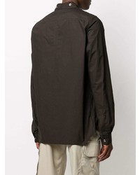 Chemise à manches longues marron foncé Rick Owens