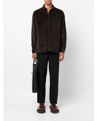 Chemise à manches longues marron foncé Paul Smith