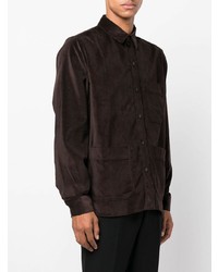 Chemise à manches longues marron foncé Paul Smith