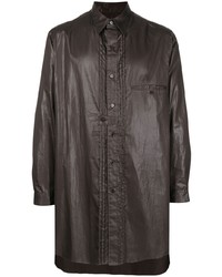 Chemise à manches longues marron foncé Yohji Yamamoto