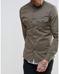 Chemise à manches longues marron Asos