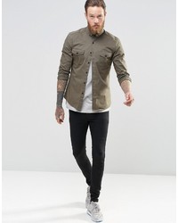 Chemise à manches longues marron Asos