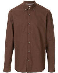 Chemise à manches longues marron Gieves & Hawkes