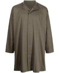 Chemise à manches longues marron Homme Plissé Issey Miyake