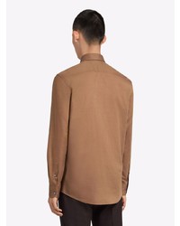 Chemise à manches longues marron Ermenegildo Zegna