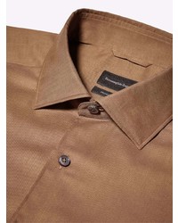 Chemise à manches longues marron Ermenegildo Zegna