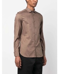 Chemise à manches longues marron Emporio Armani