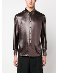 Chemise à manches longues marron Eckhaus Latta