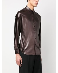 Chemise à manches longues marron Eckhaus Latta