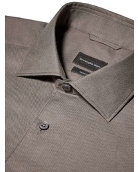 Chemise à manches longues marron Ermenegildo Zegna