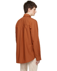Chemise à manches longues marron Nanushka
