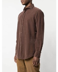Chemise à manches longues marron Brunello Cucinelli