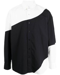 Chemise à manches longues noire et blanche Yoshiokubo