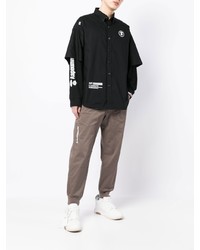 Chemise à manches longues noire AAPE BY A BATHING APE