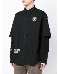 Chemise à manches longues noire AAPE BY A BATHING APE