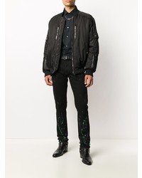 Chemise à manches longues noire Philipp Plein