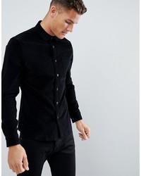 Chemise à manches longues noire ASOS DESIGN