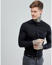 Chemise à manches longues noire ASOS DESIGN