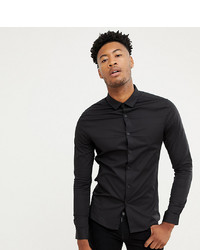 Chemise à manches longues noire ASOS DESIGN