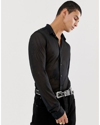 Chemise à manches longues noire ASOS DESIGN