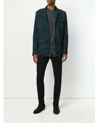 Chemise à manches longues noire John Varvatos