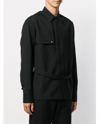 Chemise à manches longues noire Jil Sander